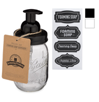 Mason Jar Foaming Soap Dispenser - With 16oz Ball Mason Jar: One Pack / Black Made in USA