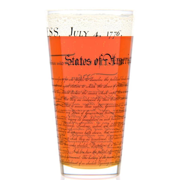 Declaration of Independence Pint Glass 16oz