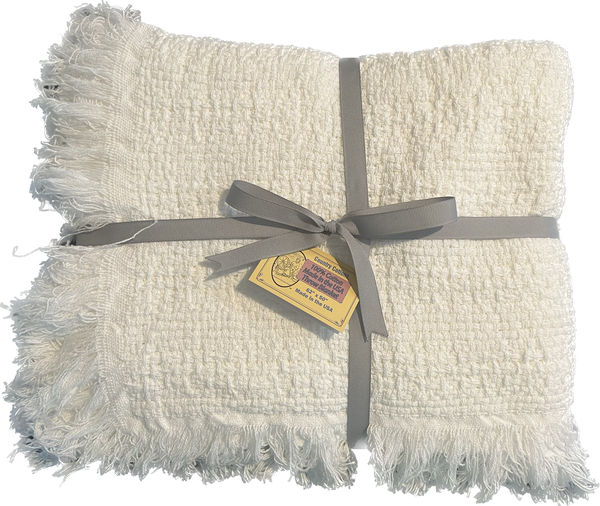 Sale: 100% Cotton Throw Blankets – 50″ x 60″: White, Made in USA