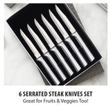 Six Serrated Steak Gift Box Set by Rada Cutlery Made in USA S6S