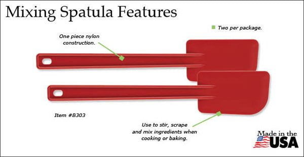 Mixing Spatula Nylon 2-Pack Made in USA by Rada Cutlery B303