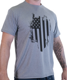 Cool Men's Flag Softtech T-Shirt Grey by WSI Made in USA 752SLSSO
