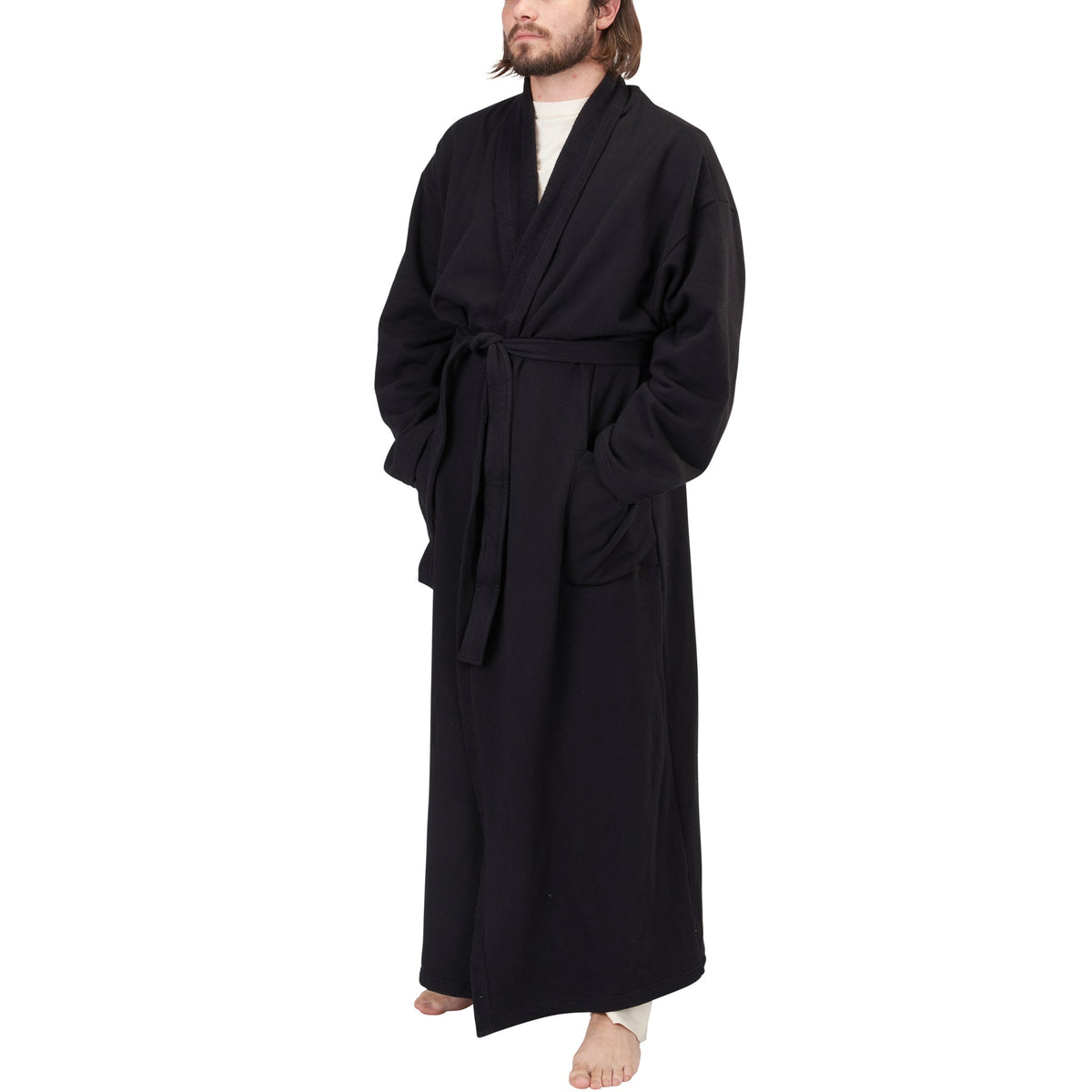 Black polar fleece robe, Le 31, Shop Men's Bathrobes Online