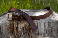 Brown Smooth Leather Belt Made in USA DP-201-BRN- DP-202-BRN-
