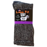 Sale: 6-Pack Loose Fit Stays Up Marled Merino Wool Crew Socks Made in USA by Extra Wide