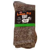 Sale: 6-Pack Loose Fit Stays Up Marled Merino Wool Crew Socks Made in USA by Extra Wide