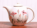 Red Poppy Ceramic Teapot 32 Oz. Made in the USA by Emerson Creek Pottery