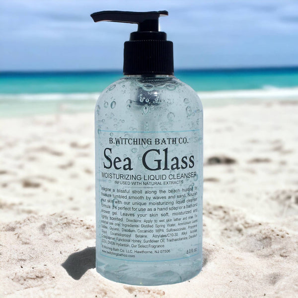 Sea Glass Moisturizing Liquid Cleansers 8oz. Made in USA by B.Witching