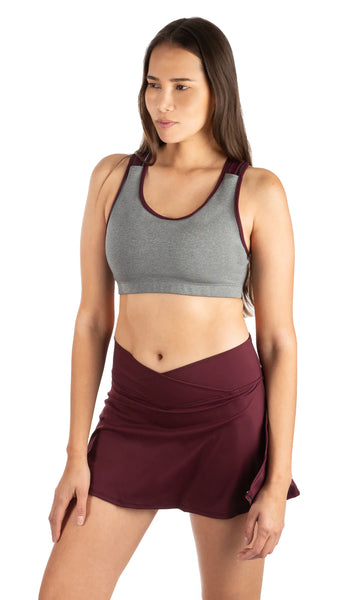 Heather Burgundy Activloops™ 2-in-1 Sports Bra 032ALSHS Made in USA