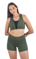Two-Tone Activloops™ 2-in-1 Sports Bra Mauve or Olive 052ALBOS Made in USA