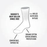 Sale: 3-Pack of White Organic Cotton Classic Crew Socks Made in USA