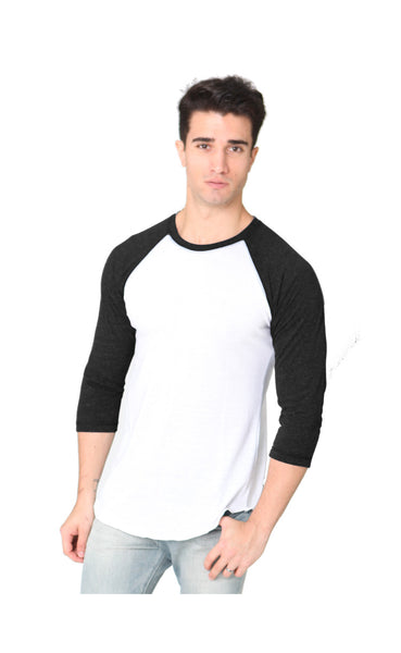 2-Pack Triblend Raglan Baseball Shirts White Body / Light Arms Made in USA 20060