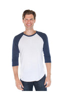 2-Pack Triblend Raglan Baseball Shirts White Body / Light Arms Made in USA 20060