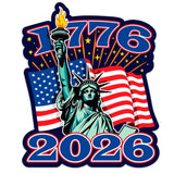 3-Pack USA 1776 Liberty 2026, 250 Years of Freedom Die Cut Sticker Made in USA