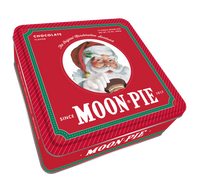 Red Santa Holiday Tin 12-Pack of Moon Pies Made in USA