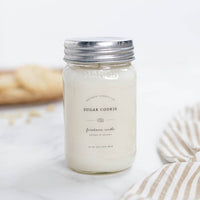 Soy Wax Mason Jar Candle - Sugar Cookie: 16oz (80 Hour) Made in USA