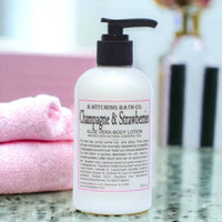 Champagne & Strawberries Aloe Vera Body Lotion 8oz. Made in USA