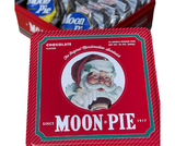 Red Santa Holiday Tin 12-Pack of Moon Pies Made in USA