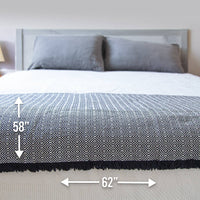 100% Cotton Patterned Throw Blankets – 58″ x 62″: Natural Diamond