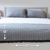 100% Cotton Patterned Throw Blankets – 58″ x 62″: Natural Diamond