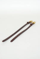 Hand-Stitched Leather Dog Collar with Brass Buckles: 12 in. Amish-Made Made in USA