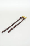 Hand-Stitched Leather Dog Collar with Brass Buckles: 12 in. Amish-Made Made in USA