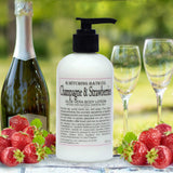 Champagne & Strawberries Aloe Vera Body Lotion 8oz. Made in USA
