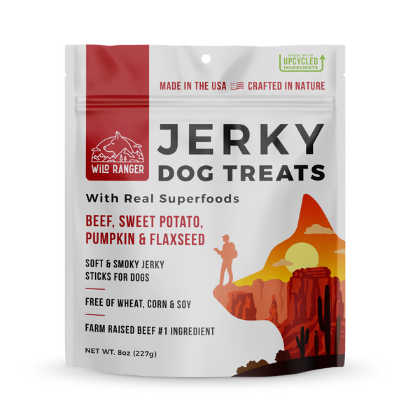 Wild Ranger Beef Jerky & Superfoods Dog Treats 8oz Made in USA