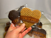 Stroopwafel Valentine Hearts: 6-Pack  Chocolate Dipped Made in USA Treat