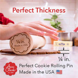New Perfect Cookie Rolling Pin 1/4-in. Fixed Depth by Ann Clark, Made in USA