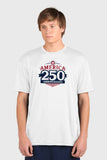 America's 250 Birthday Microtech T-Shirt White by WSI Made in USA 702ELSSWAMY