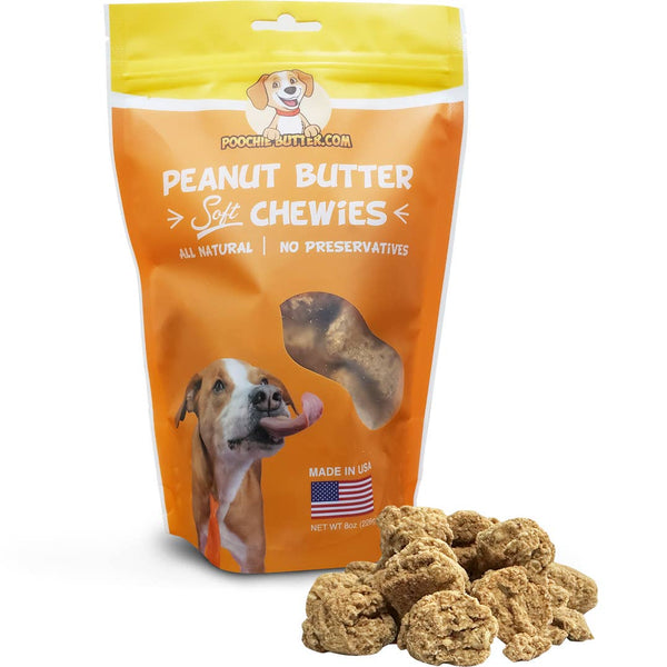 2-Pack 8oz Peanut Butter Soft Chewy Dog Treats Made in USA