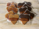 Stroopwafel Valentine Hearts: 6-Pack  Chocolate Dipped Made in USA Treat