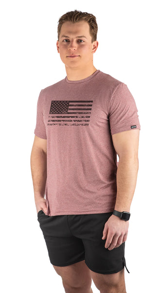Sale: Flag Tee SoftTECH™ Short Sleeve Red Heather Relaxed Fit Flag Tee 753HLSSRHDS