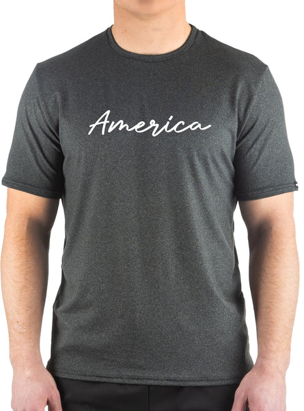 "America" in Cursive Script SoftTECH™ Short Sleeve Tee 753HLSSCHAS