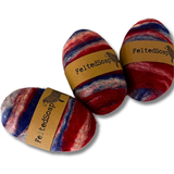 2-Pack Felted Soap AMERICANA Blended with Red White & Blue Made in USA