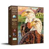 New Puzzle Stained Glass Eagles  1000 pc: 23x28 0394