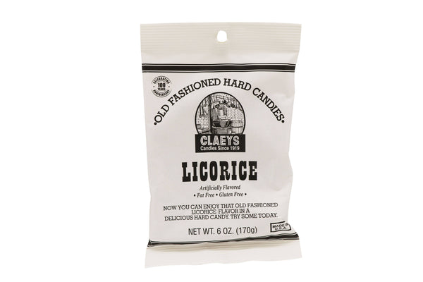 Claeys Old Fashioned Hard Candies Licorice, 6oz Bag Made in USA