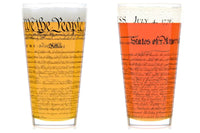 Set of Two Constitution and Declaration Pint Glass Pair 16oz Made in USA