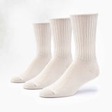 Sale: 3-Pack of White Organic Cotton Classic Crew Socks Made in USA