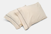 2-Pack Cotton Bed Standard Size Pillowcases with Classic Piping Design Made in USA