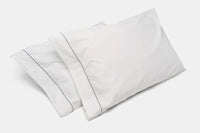 2-Pack Cotton Bed Standard Size Pillowcases with Classic Piping Design Made in USA