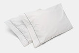 2-Pack Cotton Bed Standard Size Pillowcases with Classic Piping Design Made in USA