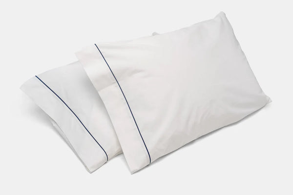 Sale: 2-Pack Cotton Bed KING Size Pillowcases with Classic Piping Design Made in USA (King)