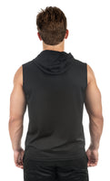 Illusion Mesh Sleeveless Hoodie Made in USA 632IJHB