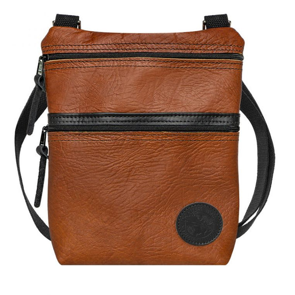 Bison Leather Traverse Crossbody Bag LB-507_BLK Made in USA