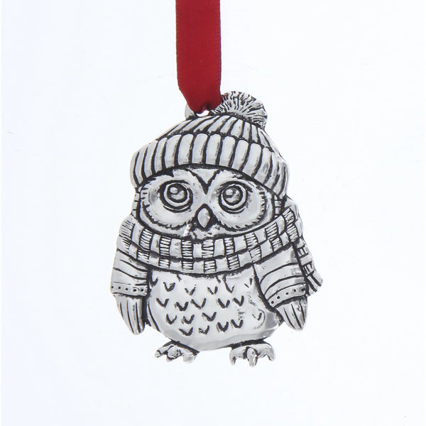 New: 2-Pack Wise Winter Owl Ornaments Made in USA