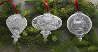 NEW! Portraits of Christmas 3-Piece Ornament Set by Wendell August Made in USA 1XMAS3PCSET