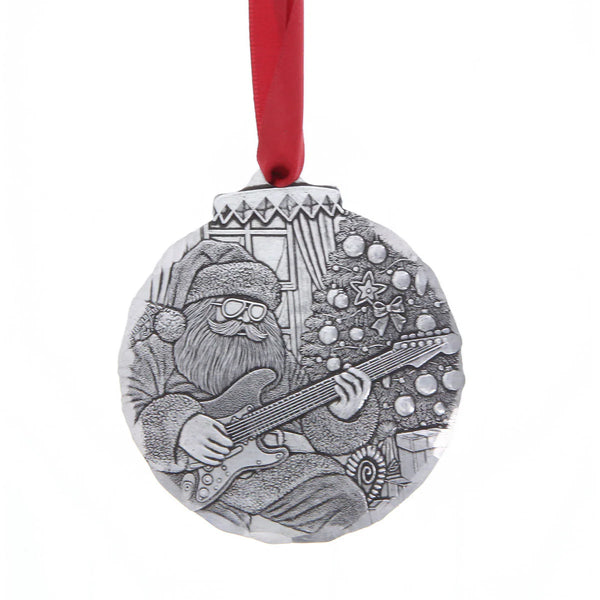 New: 2-Pack Rock-N-Roll Santa Ornament Made in USA