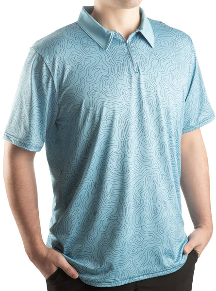 New: Water Depth Mesh Performance Sports Polo Shirt Made in USA